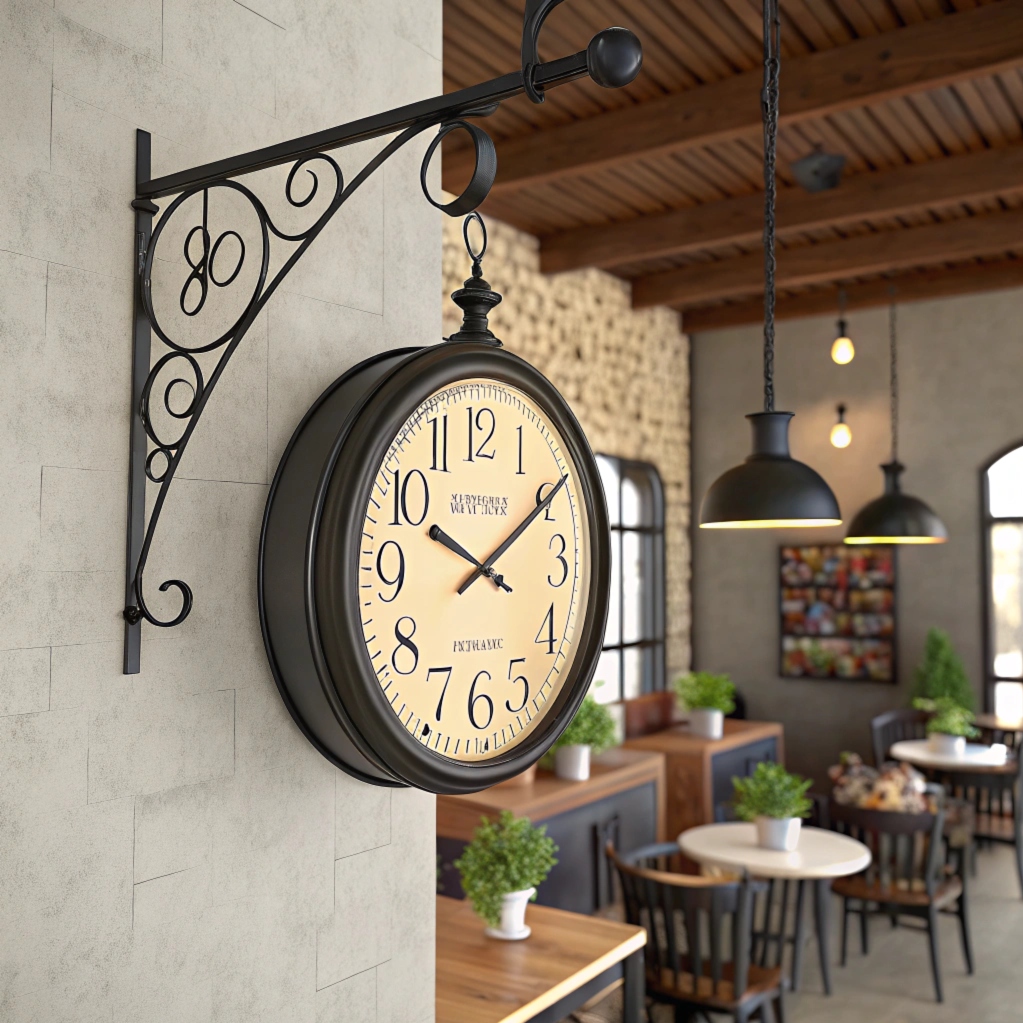 Wall Clock Bistro Cafe 29cm Black